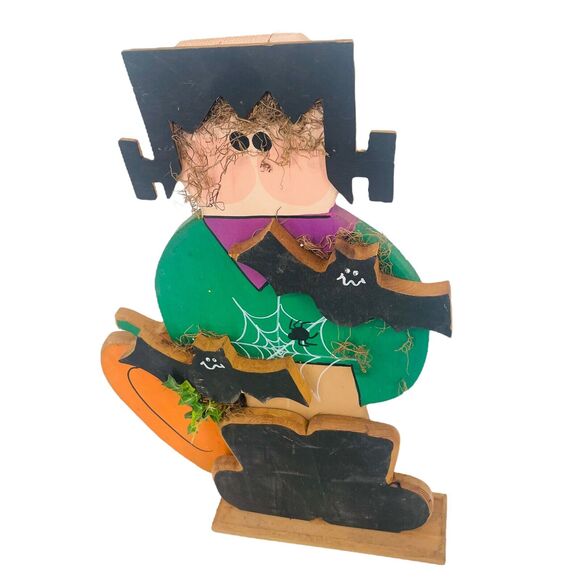 Frankenstein Free Standing Solid Wood Halloween Decor 2’ Tall Bat Indoor Outdoor - Picture 7 of 8